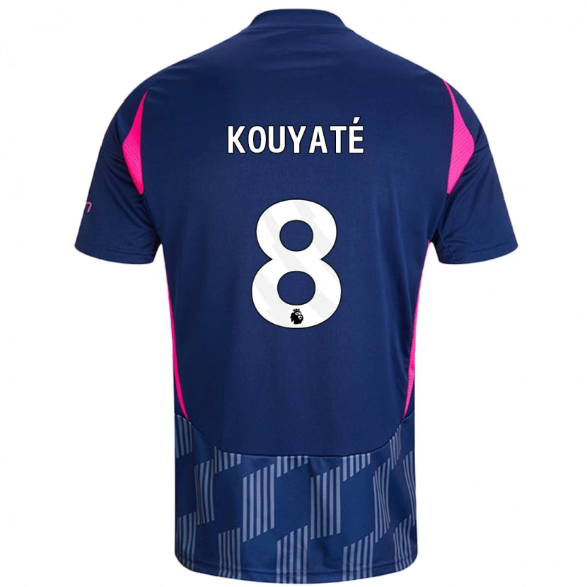 Danxen Kinderen Cheikhou Kouyaté #8 Koningsblauw Roze Uitshirt Uittenue 2024/25 T-Shirt