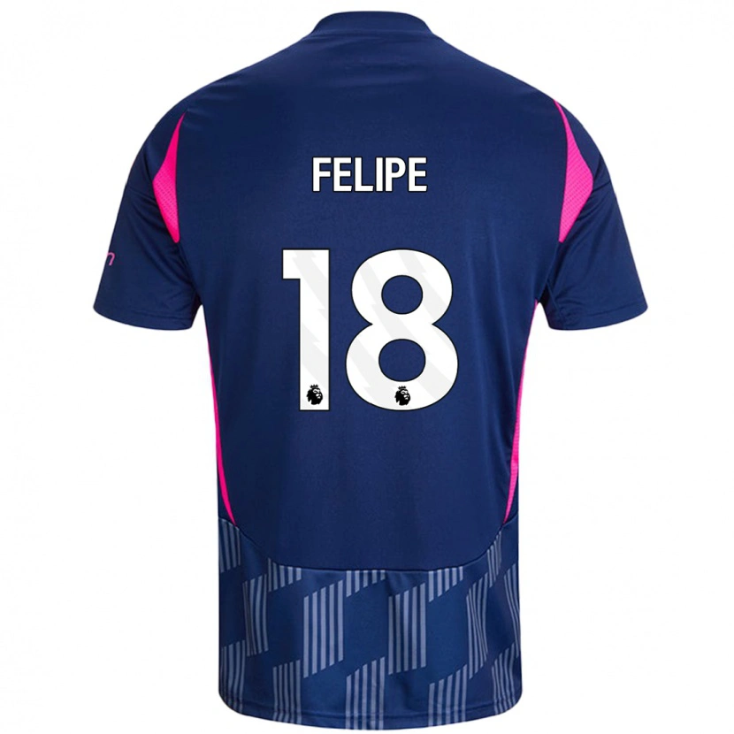 Danxen Kinderen Felipe #18 Koningsblauw Roze Uitshirt Uittenue 2024/25 T-Shirt