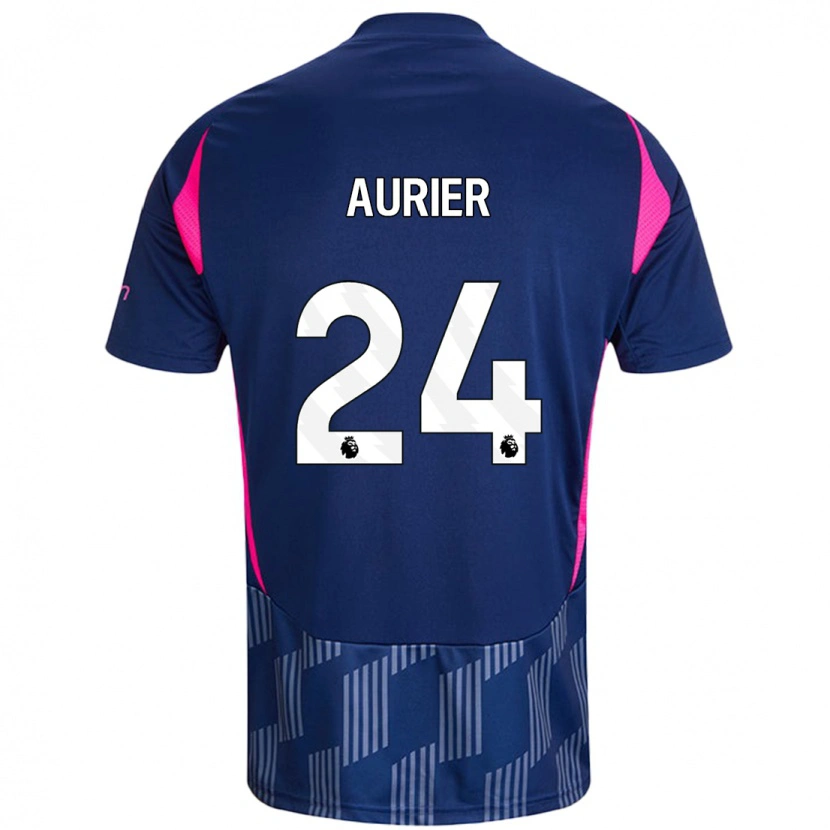 Danxen Kinderen Serge Aurier #24 Koningsblauw Roze Uitshirt Uittenue 2024/25 T-Shirt