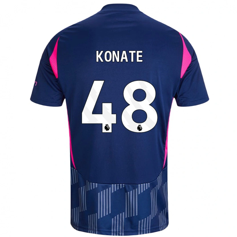 Danxen Kinderen Ateef Konaté #48 Koningsblauw Roze Uitshirt Uittenue 2024/25 T-Shirt