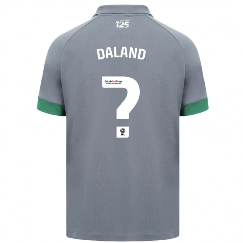 Danxen Kinderen Jesper Daland #0 Donkergrijs Uitshirt Uittenue 2024/25 T-Shirt