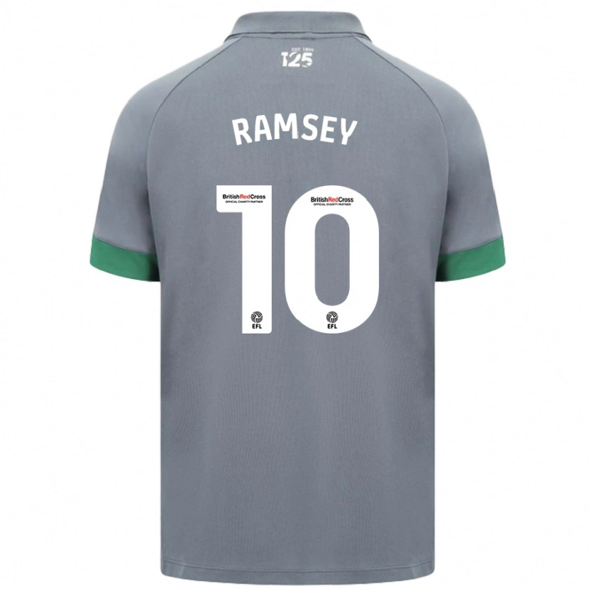 Danxen Kinderen Aaron Ramsey #10 Donkergrijs Uitshirt Uittenue 2024/25 T-Shirt