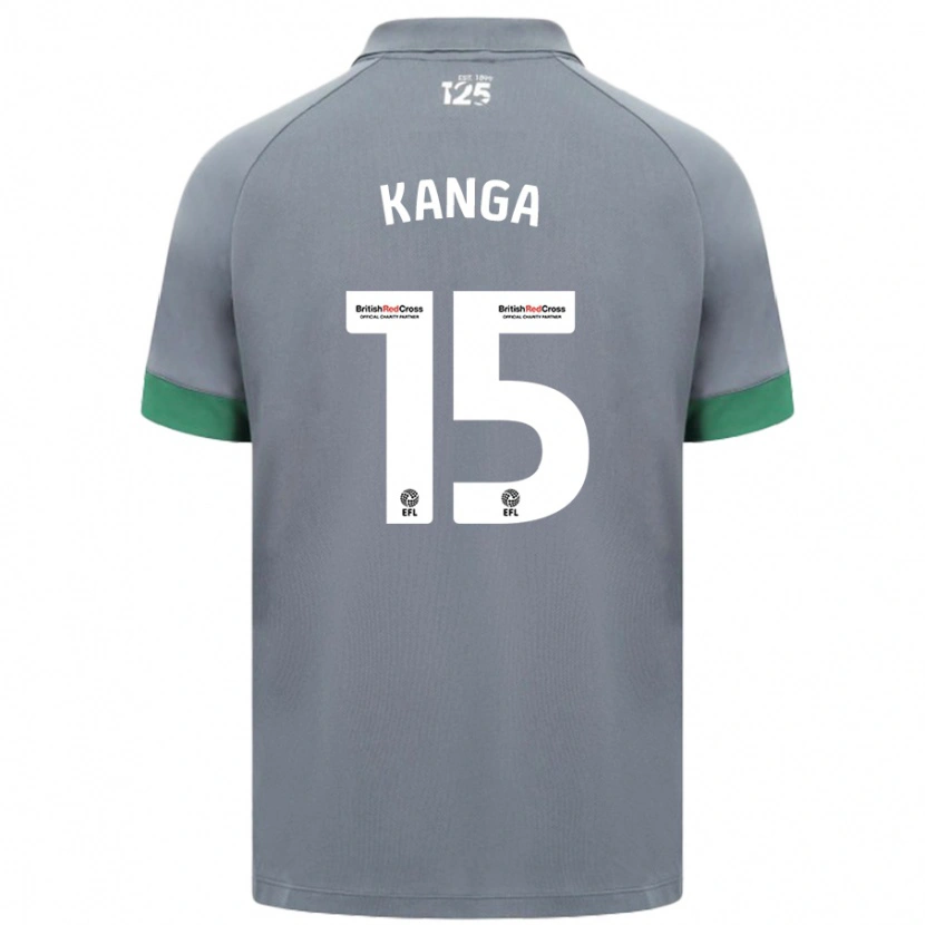 Danxen Kinderen Wilfried Kanga #15 Donkergrijs Uitshirt Uittenue 2024/25 T-Shirt