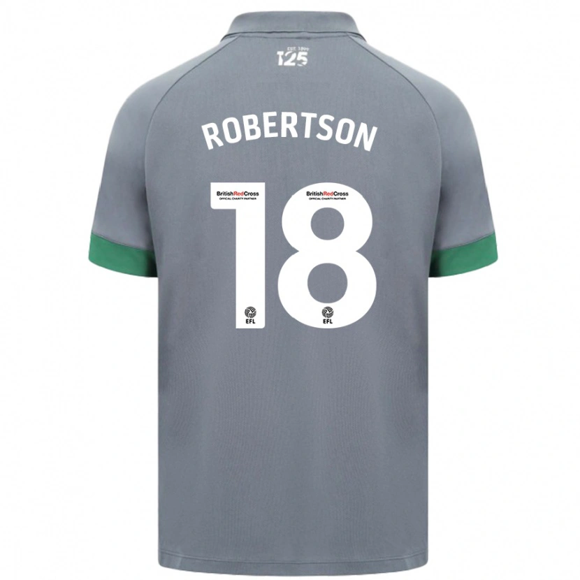 Danxen Kinderen Alex Robertson #18 Donkergrijs Uitshirt Uittenue 2024/25 T-Shirt