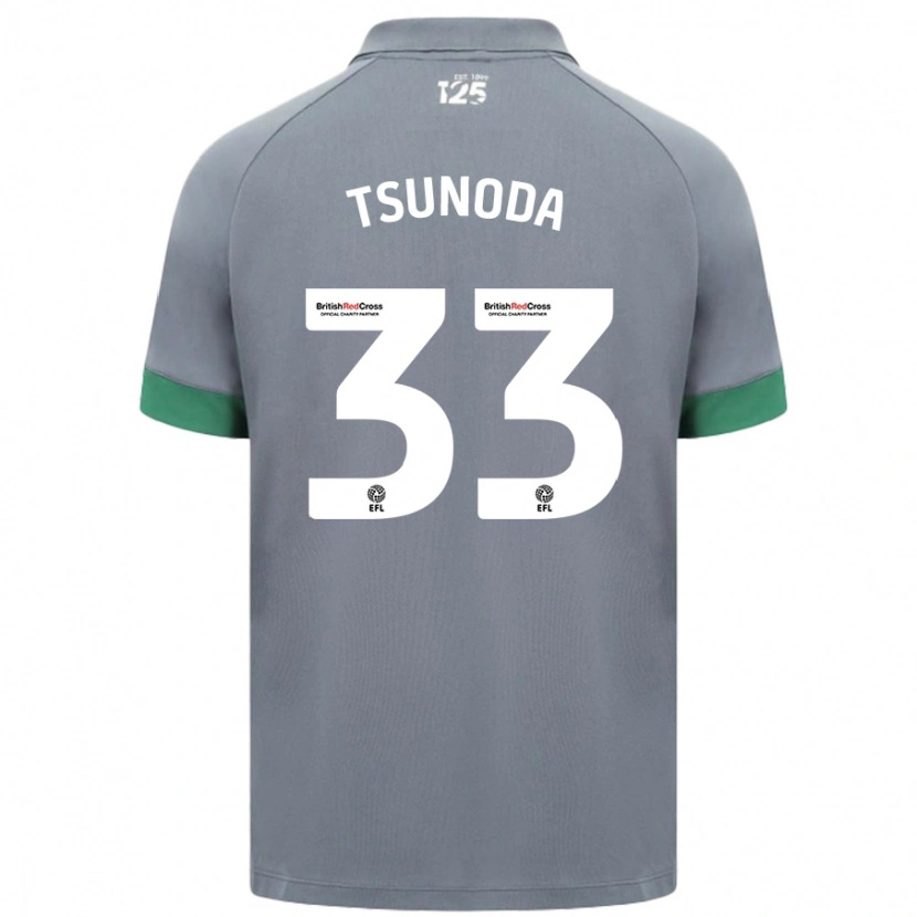 Danxen Kinderen Ryotaro Tsunoda #33 Donkergrijs Uitshirt Uittenue 2024/25 T-Shirt