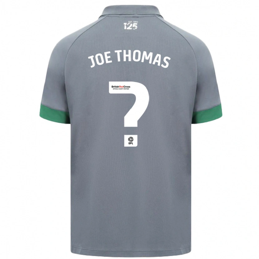 Danxen Kinderen Joe Thomas #0 Donkergrijs Uitshirt Uittenue 2024/25 T-Shirt