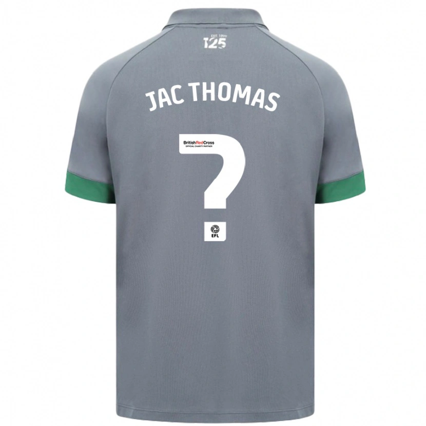 Danxen Kinderen Jac Thomas #0 Donkergrijs Uitshirt Uittenue 2024/25 T-Shirt