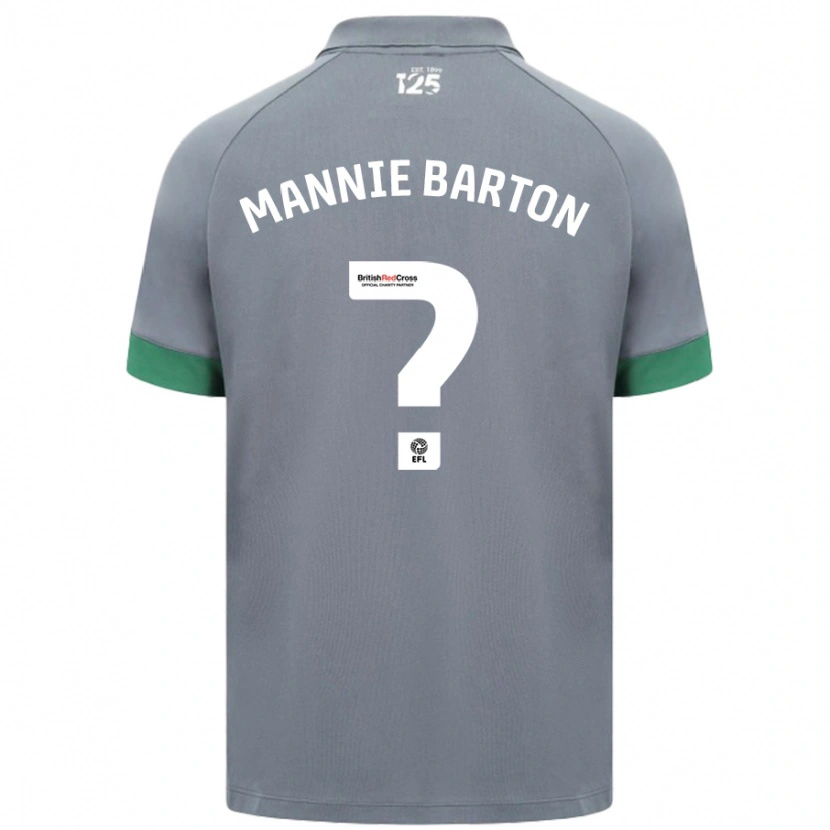 Danxen Kinderen Mannie Barton #0 Donkergrijs Uitshirt Uittenue 2024/25 T-Shirt