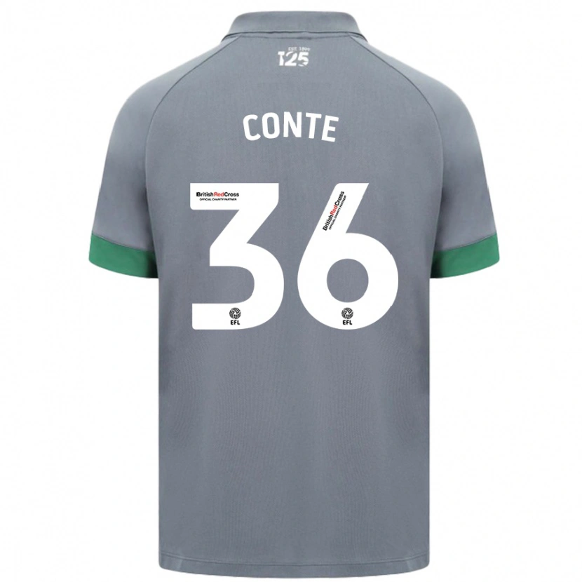 Danxen Kinderen Raheem Conte #36 Donkergrijs Uitshirt Uittenue 2024/25 T-Shirt