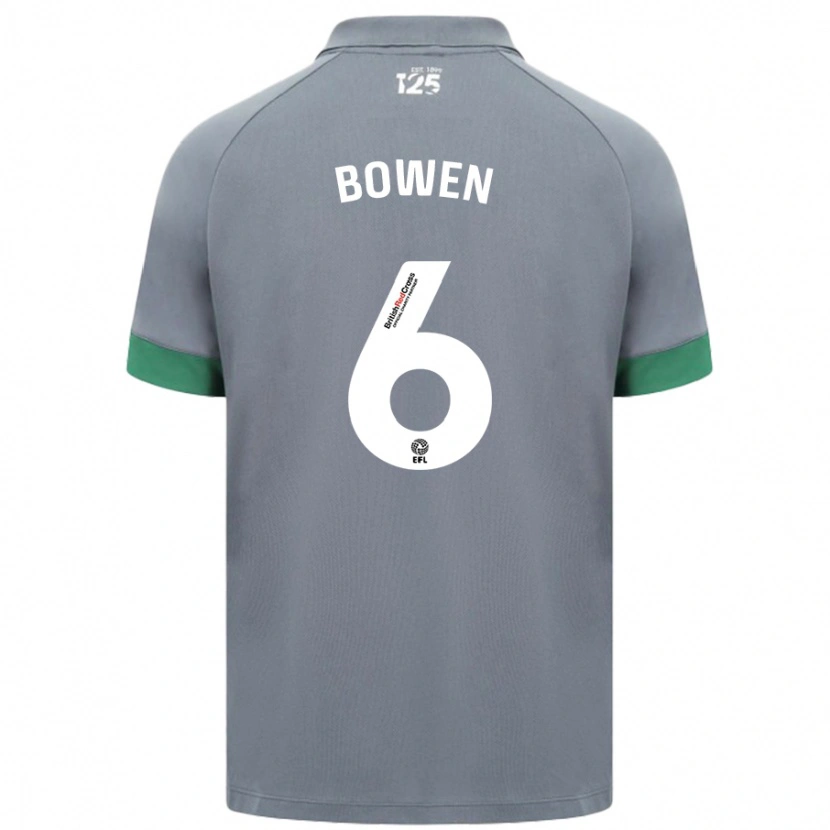 Danxen Kinderen Megan Bowen #6 Donkergrijs Uitshirt Uittenue 2024/25 T-Shirt