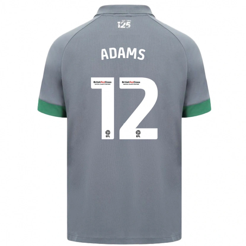 Danxen Kinderen Kelly Adams #12 Donkergrijs Uitshirt Uittenue 2024/25 T-Shirt