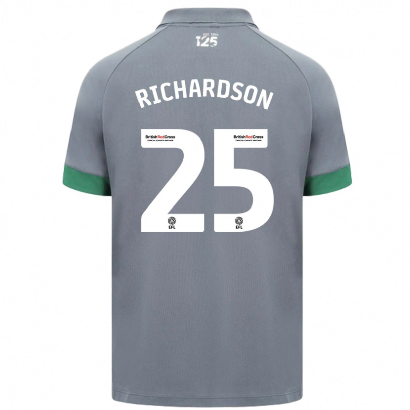 Danxen Kinderen Tija Richardson #25 Donkergrijs Uitshirt Uittenue 2024/25 T-Shirt