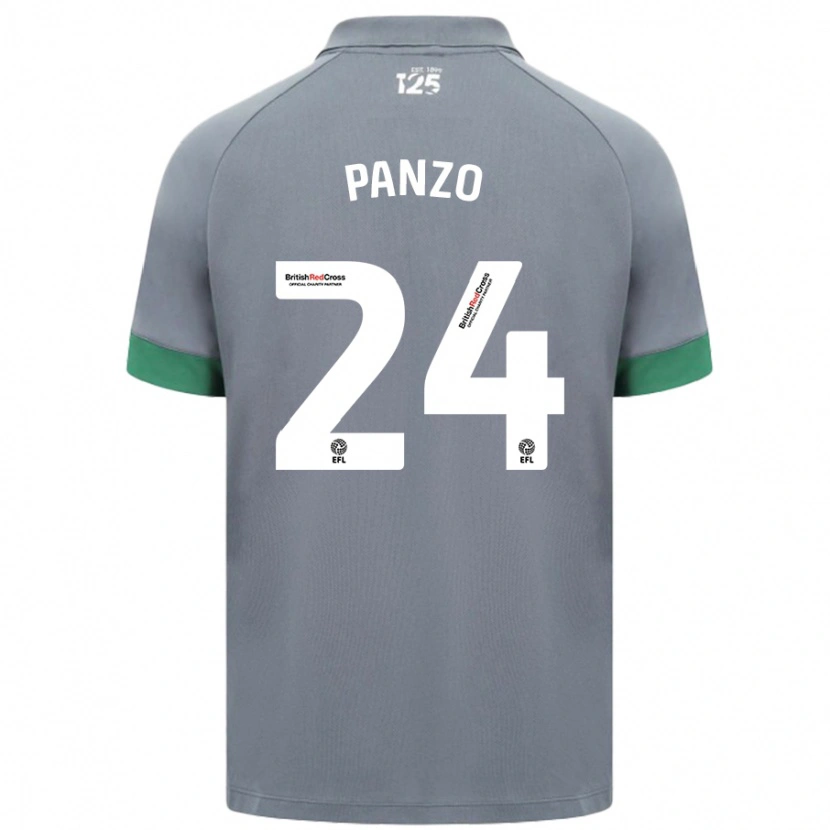 Danxen Kinderen Jonathan Panzo #24 Donkergrijs Uitshirt Uittenue 2024/25 T-Shirt