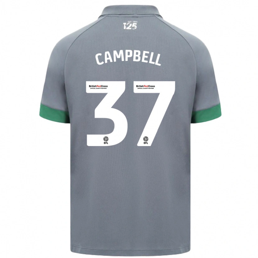 Danxen Kinderen Vontae Daley-Campbell #37 Donkergrijs Uitshirt Uittenue 2024/25 T-Shirt