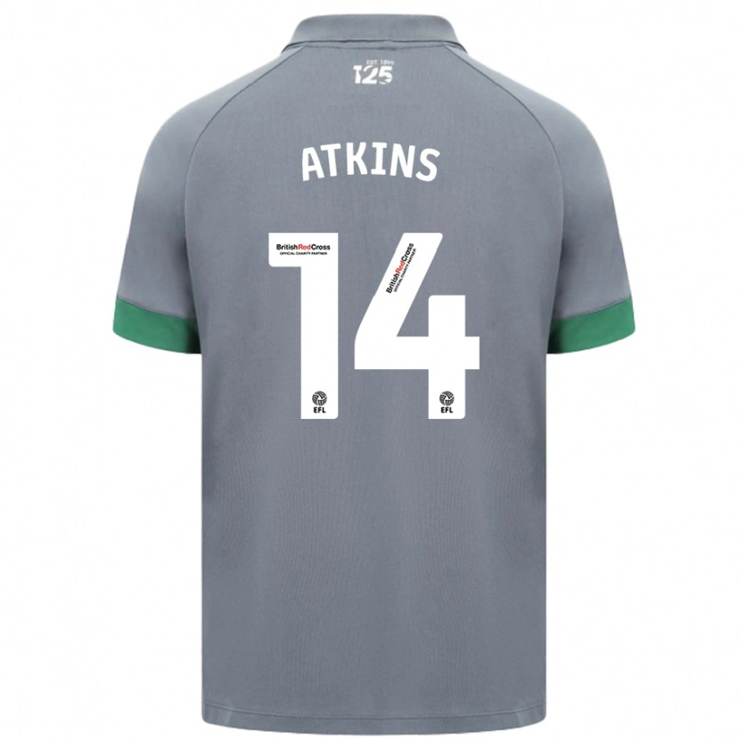 Danxen Kinderen Zoe Atkins #14 Donkergrijs Uitshirt Uittenue 2024/25 T-Shirt