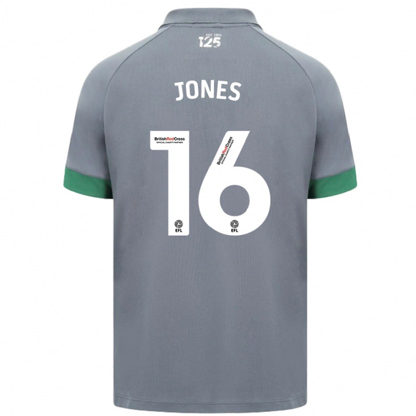 Danxen Kinderen Ellie Jones #16 Donkergrijs Uitshirt Uittenue 2024/25 T-Shirt