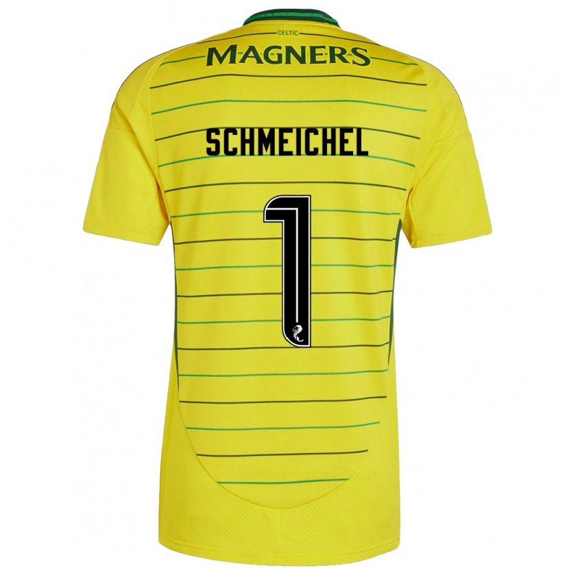 Danxen Kinderen Kasper Schmeichel #1 Geel Uitshirt Uittenue 2024/25 T-Shirt