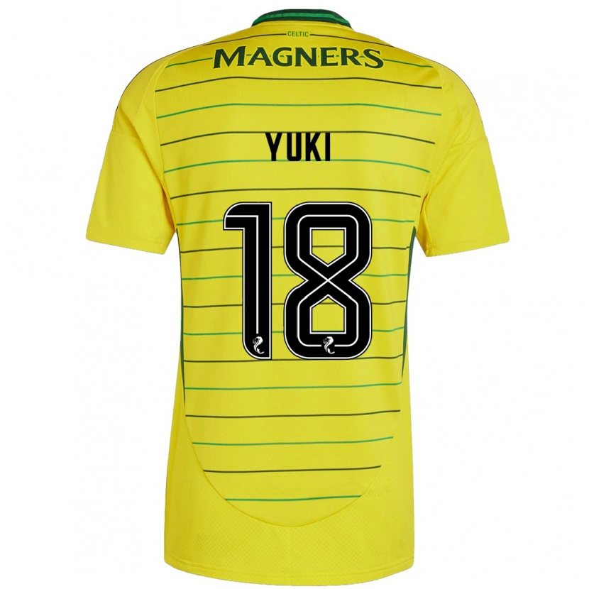 Danxen Kinderen Yuki Kobayashi #18 Geel Uitshirt Uittenue 2024/25 T-Shirt