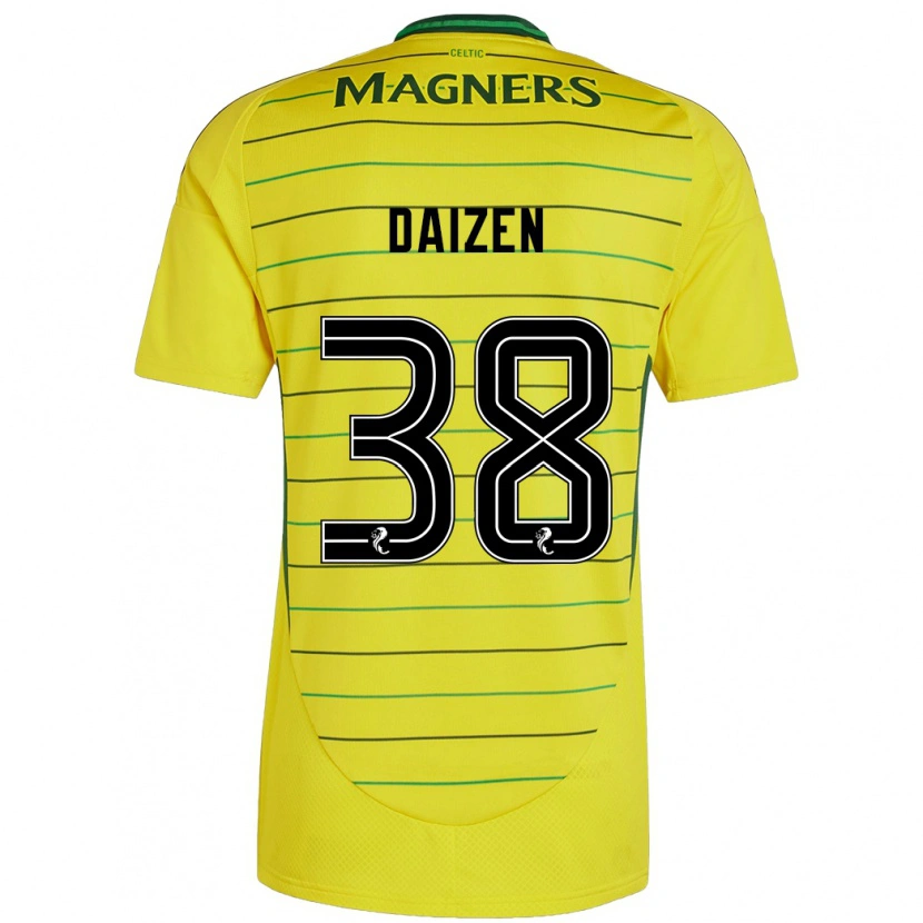 Danxen Kinderen Daizen Maeda #38 Geel Uitshirt Uittenue 2024/25 T-Shirt