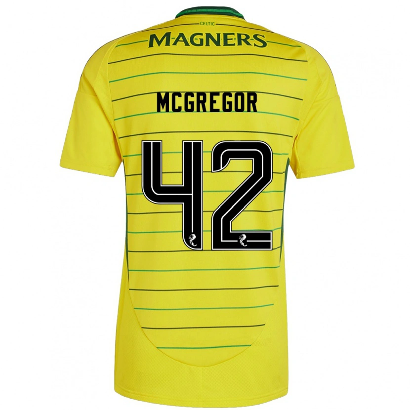 Danxen Kinderen Callum Mcgregor #42 Geel Uitshirt Uittenue 2024/25 T-Shirt