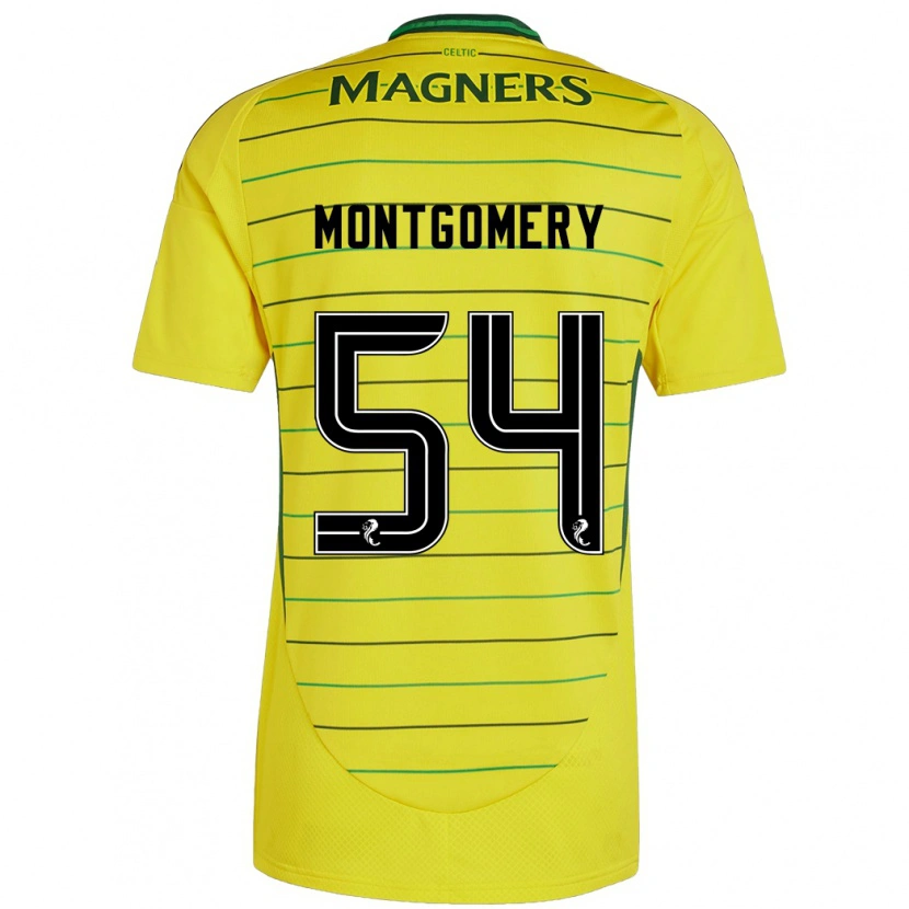 Danxen Kinderen Adam Montgomery #54 Geel Uitshirt Uittenue 2024/25 T-Shirt