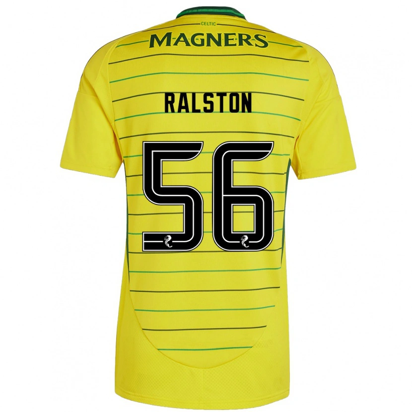 Danxen Kinderen Anthony Ralston #56 Geel Uitshirt Uittenue 2024/25 T-Shirt