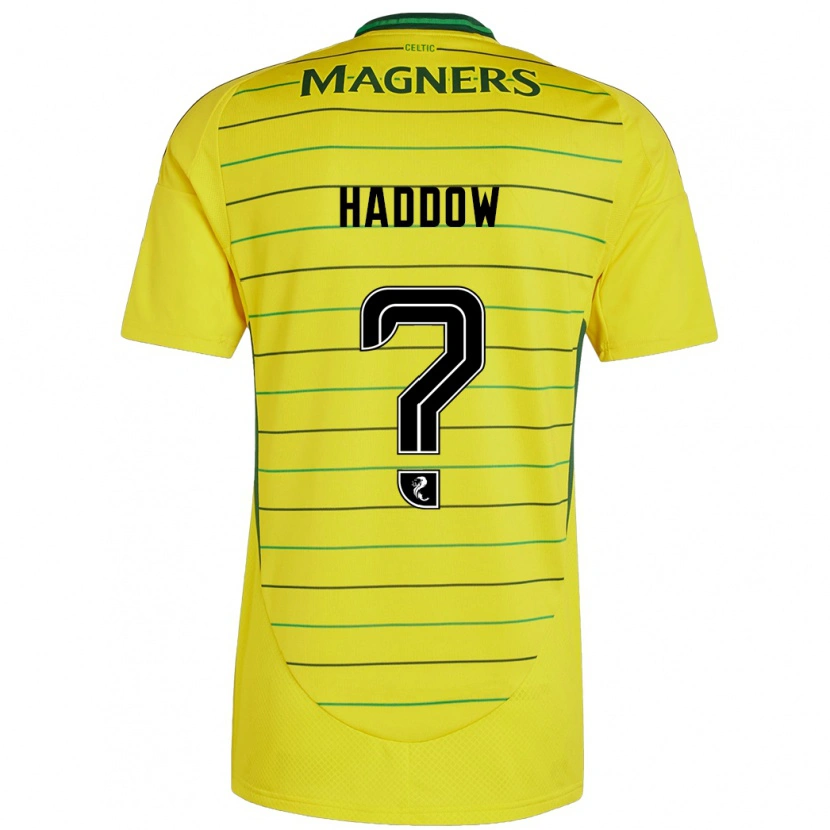 Danxen Kinderen Aiden Haddow #0 Geel Uitshirt Uittenue 2024/25 T-Shirt