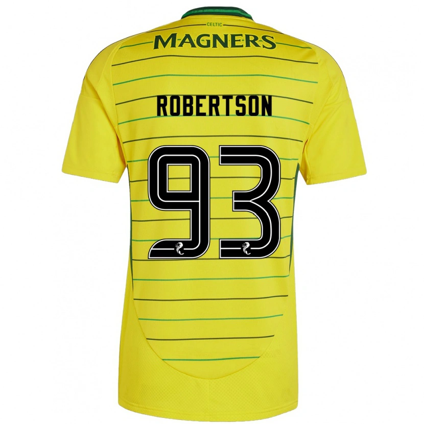 Danxen Kinderen Mitchell Robertson #93 Geel Uitshirt Uittenue 2024/25 T-Shirt