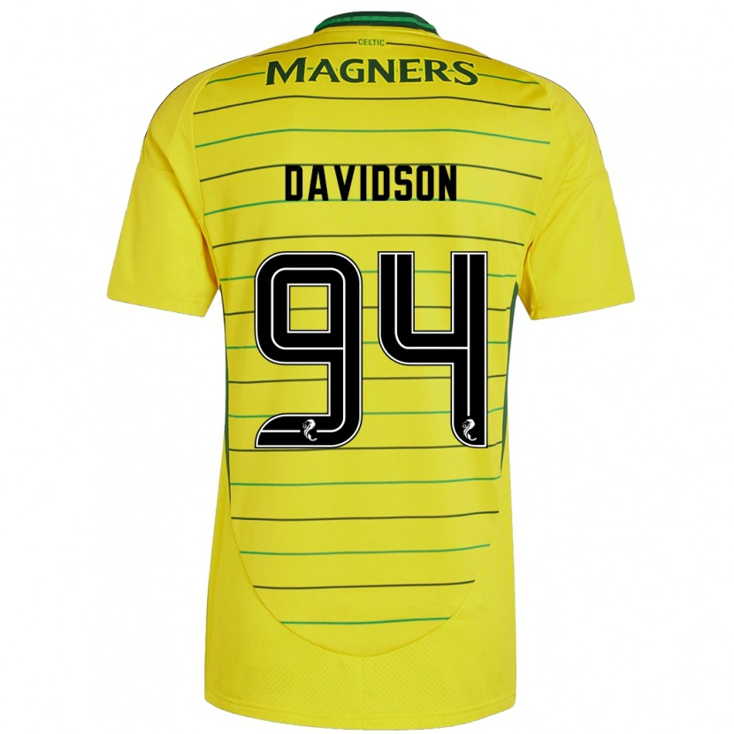 Danxen Kinderen Bruno Davidson #94 Geel Uitshirt Uittenue 2024/25 T-Shirt