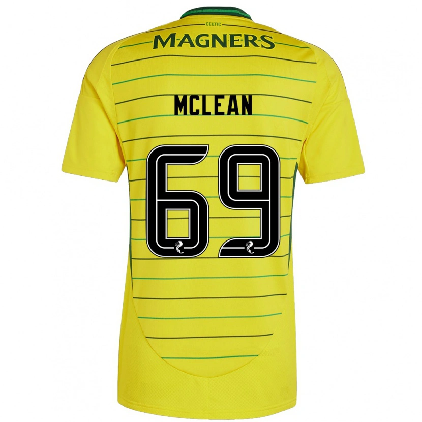 Danxen Kinderen Kai Mclean #69 Geel Uitshirt Uittenue 2024/25 T-Shirt