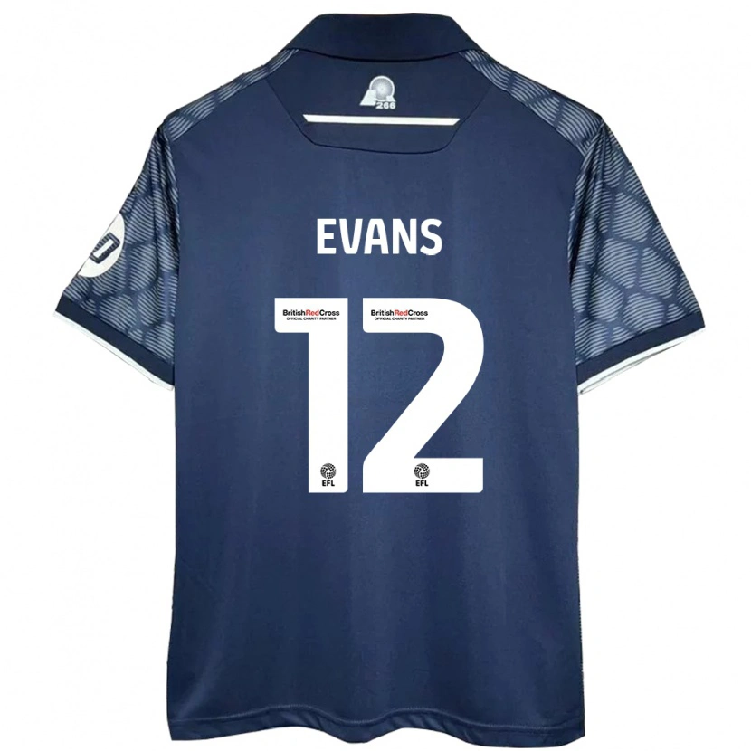 Danxen Kinderen George Evans #12 Zwart Uitshirt Uittenue 2024/25 T-Shirt