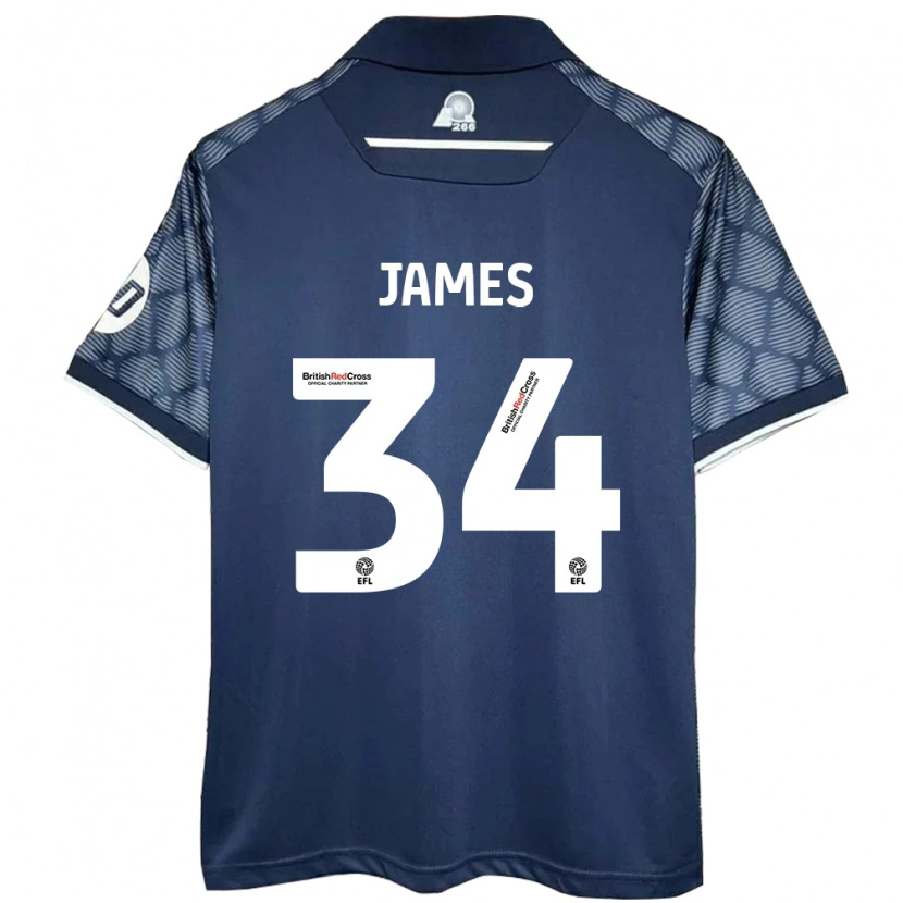 Danxen Kinderen Aaron James #34 Zwart Uitshirt Uittenue 2024/25 T-Shirt