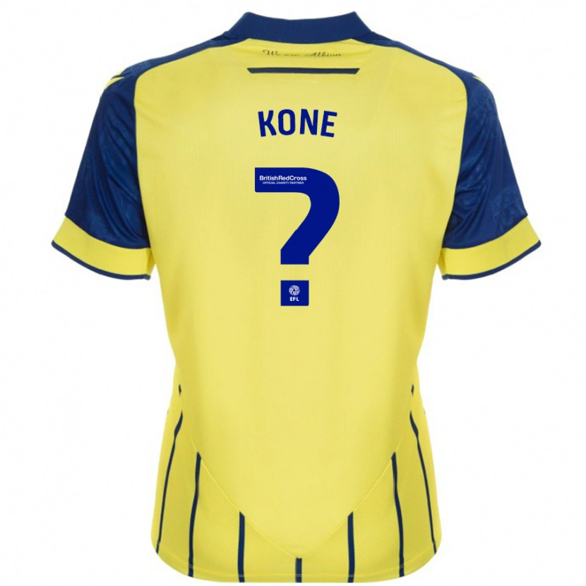 Danxen Kinderen Cheick Kone #0 Geel Blauw Uitshirt Uittenue 2024/25 T-Shirt