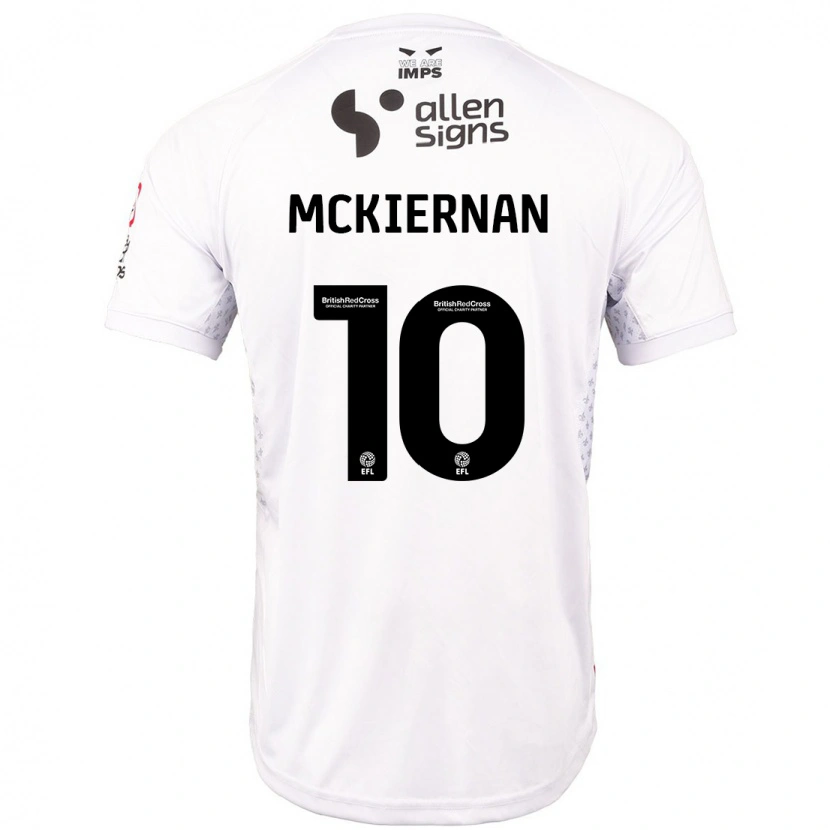 Danxen Kinderen Jj Mckiernan #10 Rood Wit Uitshirt Uittenue 2024/25 T-Shirt