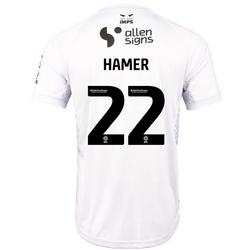 Danxen Kinderen Tom Hamer #22 Rood Wit Uitshirt Uittenue 2024/25 T-Shirt