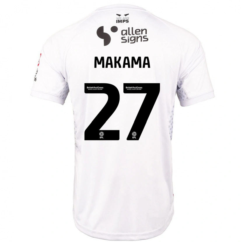 Danxen Kinderen Jovon Makama #27 Rood Wit Uitshirt Uittenue 2024/25 T-Shirt