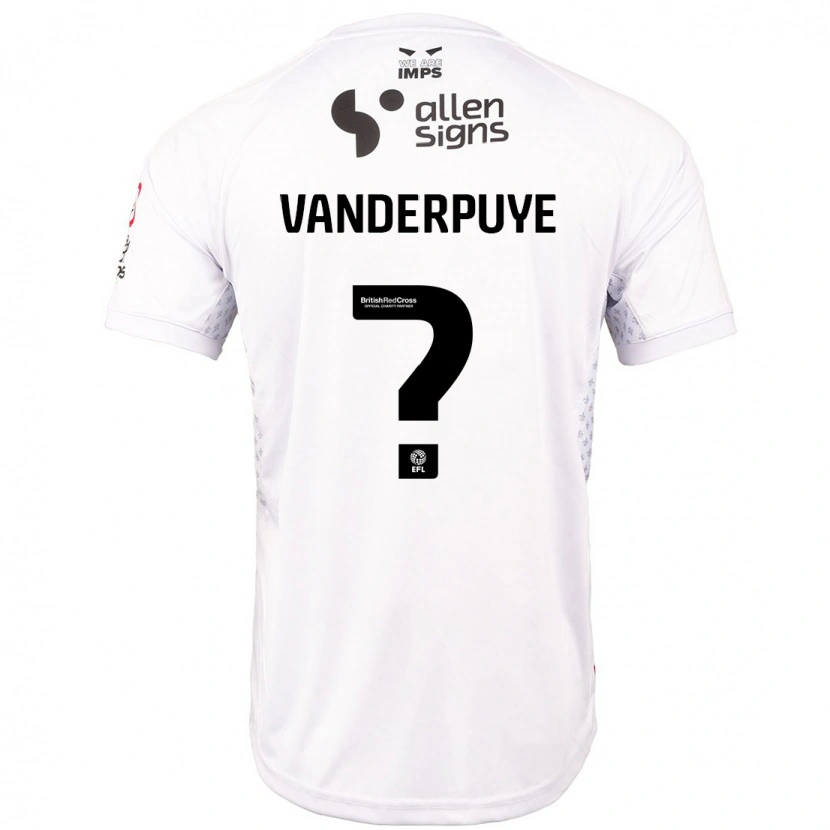 Danxen Kinderen Daniel Vanderpuye #0 Rood Wit Uitshirt Uittenue 2024/25 T-Shirt