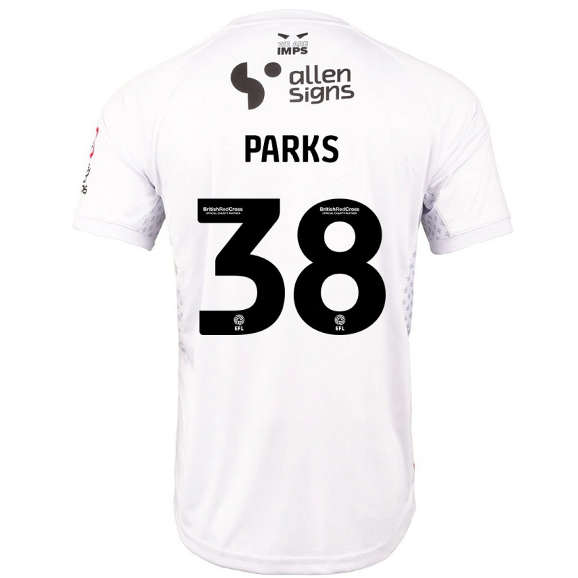 Danxen Kinderen Charlie Parks #38 Rood Wit Uitshirt Uittenue 2024/25 T-Shirt