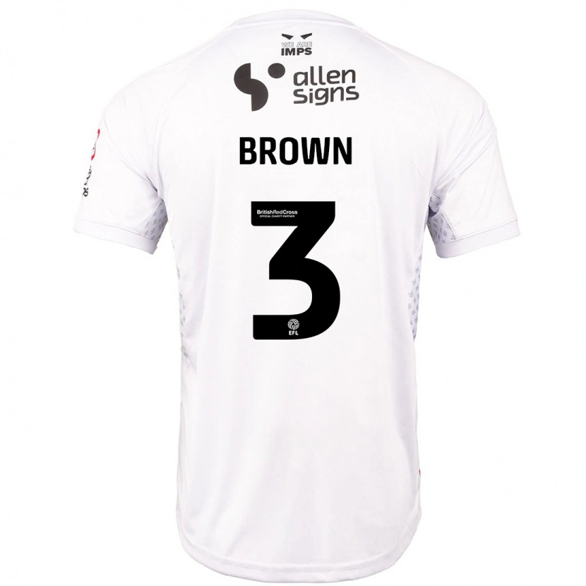 Danxen Kinderen Jaden Brown #3 Rood Wit Uitshirt Uittenue 2024/25 T-Shirt