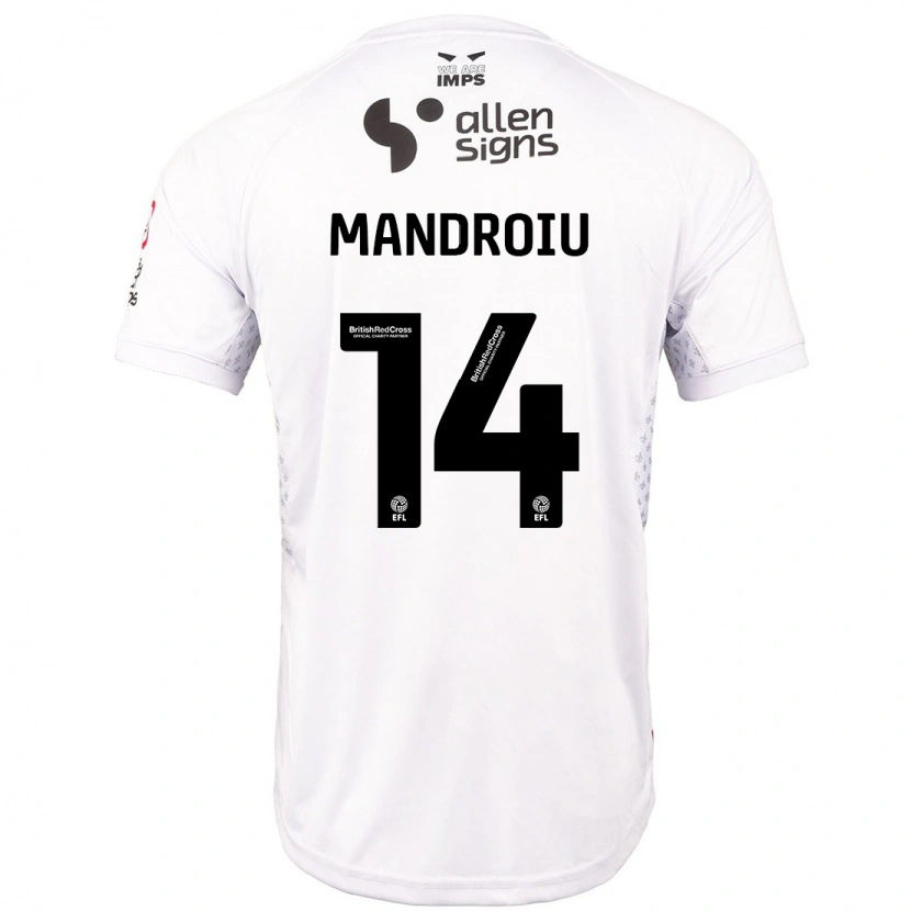 Danxen Kinderen Daniel Mandroiu #14 Rood Wit Uitshirt Uittenue 2024/25 T-Shirt