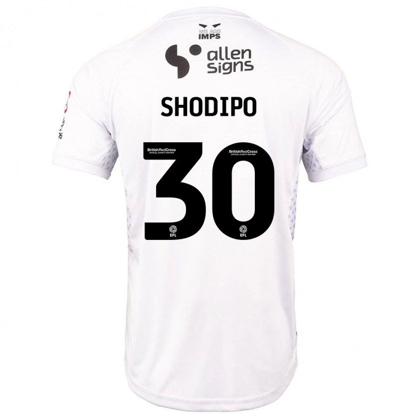 Danxen Kinderen Olamide Shodipo #30 Rood Wit Uitshirt Uittenue 2024/25 T-Shirt