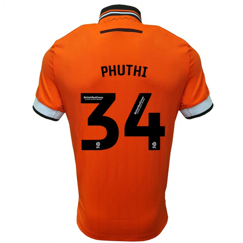 Danxen Kinderen Joey Phuthi #34 Oranje Wit Uitshirt Uittenue 2024/25 T-Shirt