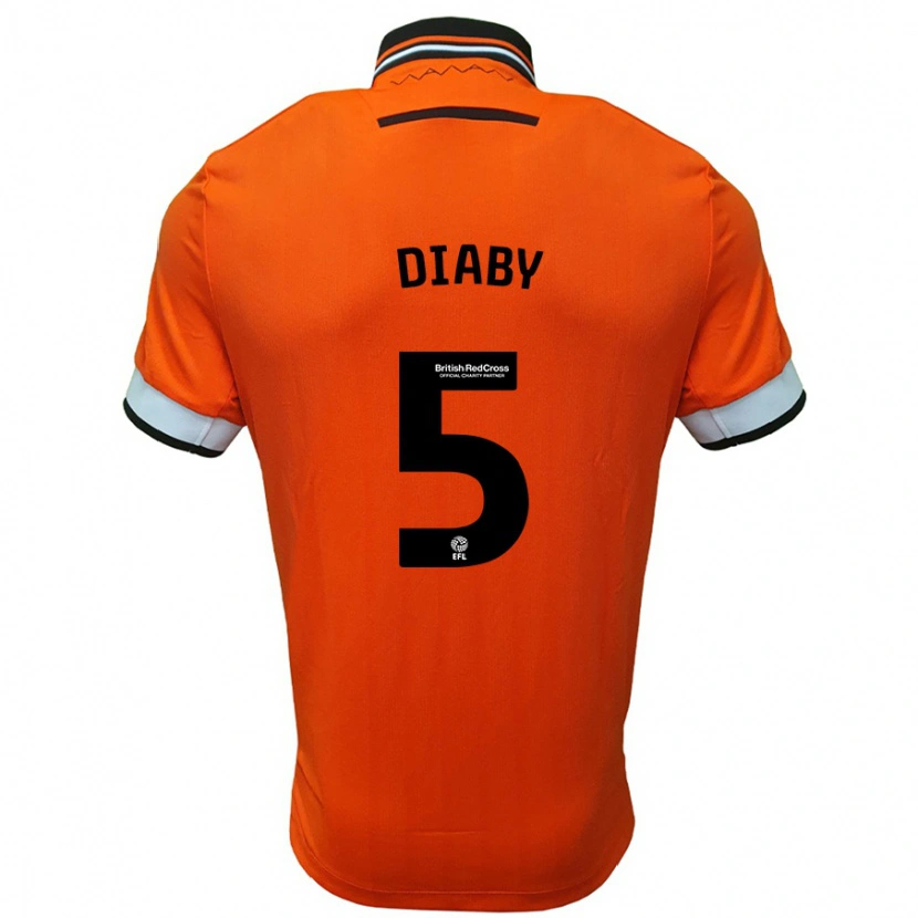 Danxen Kinderen Bambo Diaby #5 Oranje Wit Uitshirt Uittenue 2024/25 T-Shirt