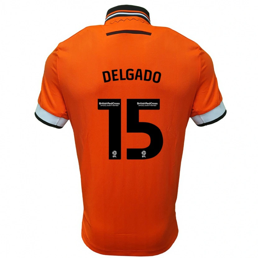 Danxen Kinderen Juan Delgado #15 Oranje Wit Uitshirt Uittenue 2024/25 T-Shirt