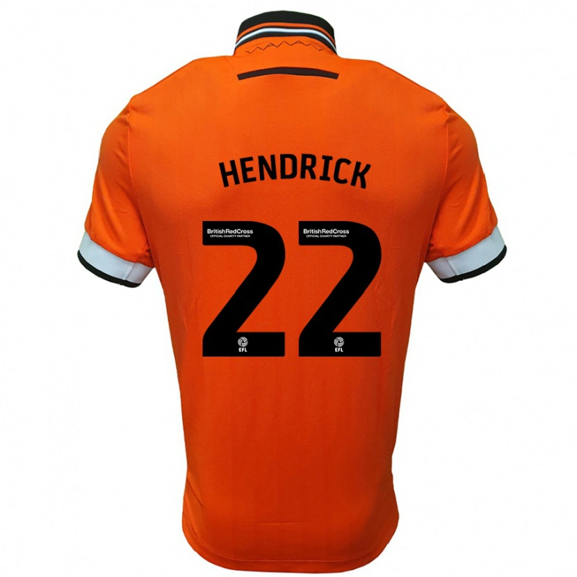 Danxen Kinderen Jeff Hendrick #22 Oranje Wit Uitshirt Uittenue 2024/25 T-Shirt