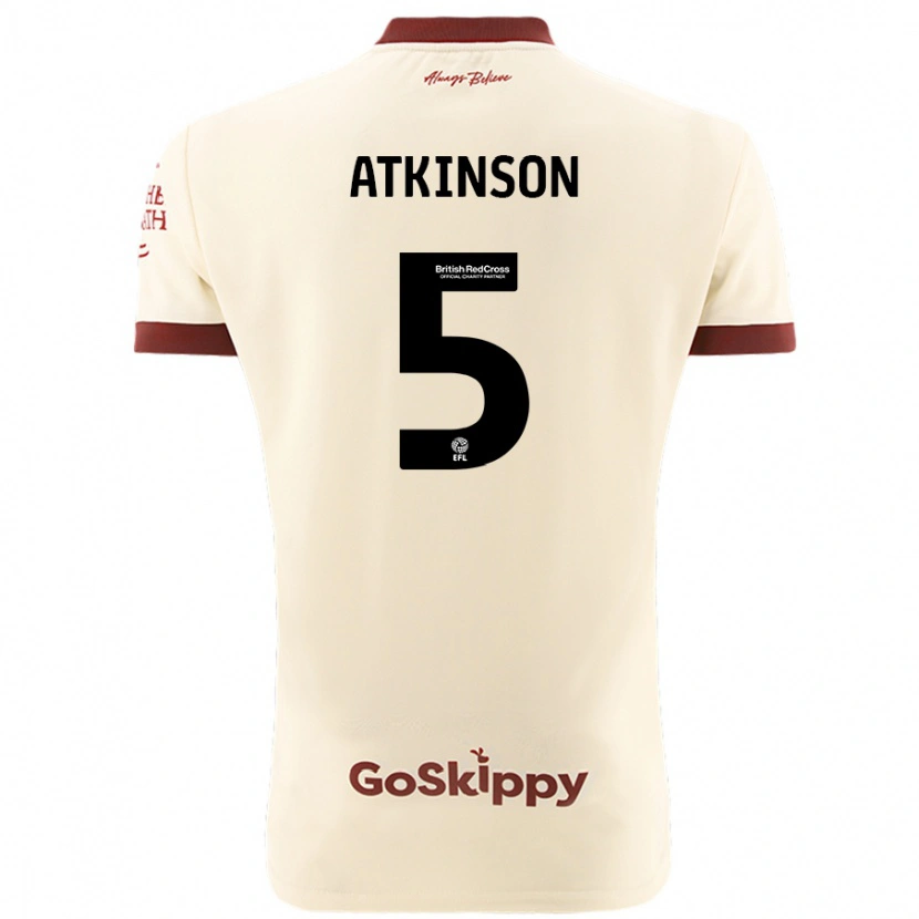 Danxen Kinderen Rob Atkinson #5 Crèmewit Uitshirt Uittenue 2024/25 T-Shirt