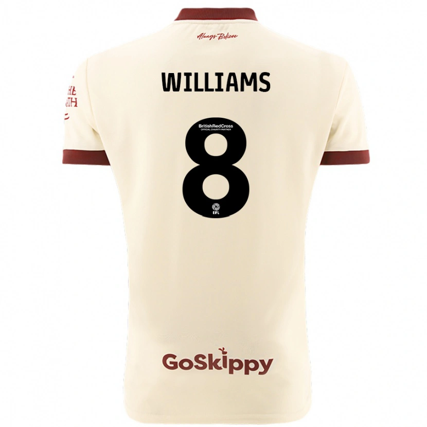 Danxen Kinderen Joe Williams #8 Crèmewit Uitshirt Uittenue 2024/25 T-Shirt