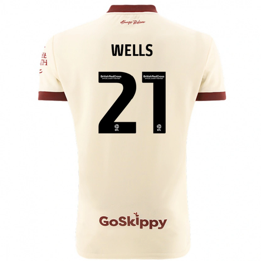 Danxen Kinderen Nahki Wells #21 Crèmewit Uitshirt Uittenue 2024/25 T-Shirt