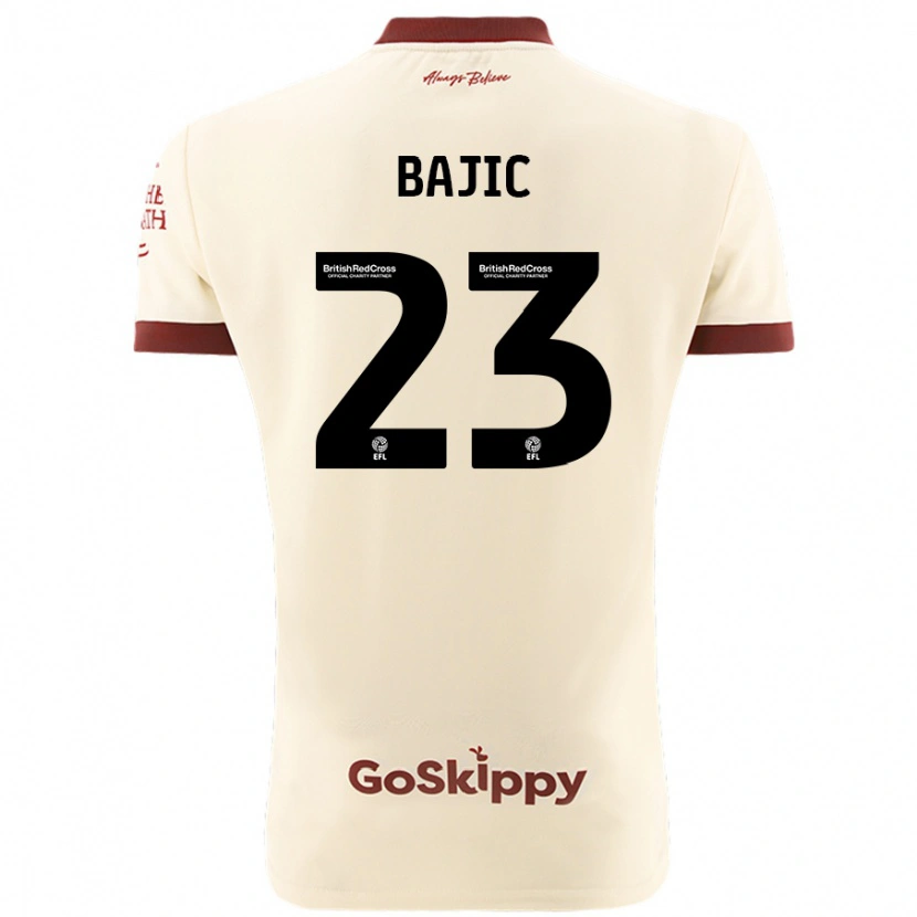 Danxen Kinderen Stefan Bajic #23 Crèmewit Uitshirt Uittenue 2024/25 T-Shirt