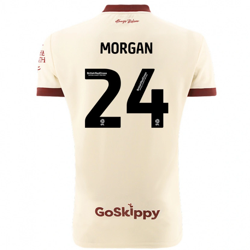 Danxen Kinderen Ffion Morgan #24 Crèmewit Uitshirt Uittenue 2024/25 T-Shirt